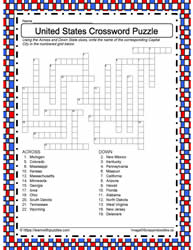 USA States and Capitals Crossword #3