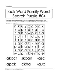 ack Word Family Activity