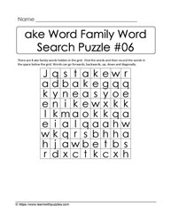 ake Word Family Activity