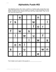 Alphadoku Puzzle #03