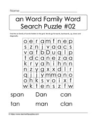 an Word Family Activity
