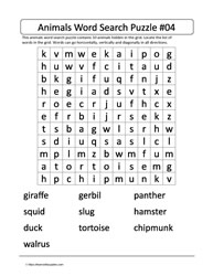 Animal Word Search 04