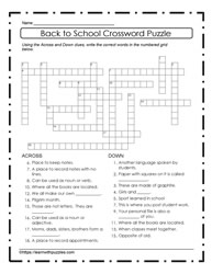 Back To School Crossword #02