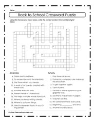 Back To School Crossword #03