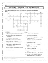 Back To School Crossword #07