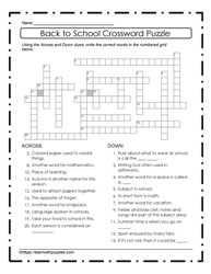 Back To School Crossword #10