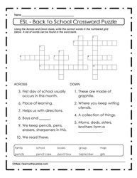 ESL -  Back To School Puzzle #22