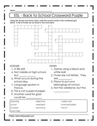 ESL -  Back To School Puzzle #23