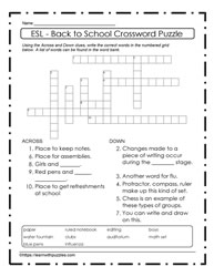 ESL -  Back To School Puzzle #24