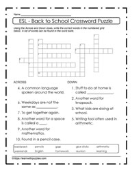 ESL -  Back To School Puzzle #25