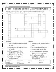 ESL -  Back To School Puzzle #30