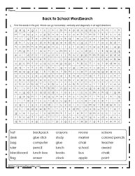 Back to School Word Search #01