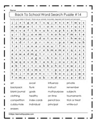 Back to School Word Search #14