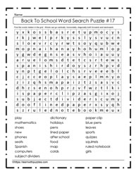 Back to School Word Search #17