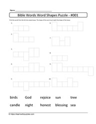 Bible Words Word Shapes