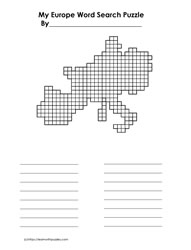 Word Search Template Europe