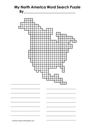 Word Search Template North America