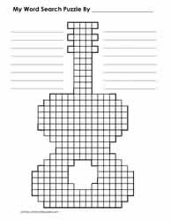 Word Search Template Guitar