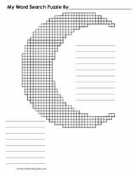 Word Search Template Moon 01