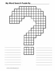 Word Search Template Question Mark