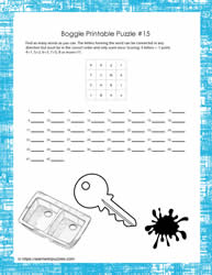 Printable Boggle Puzzle