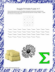 Boggle Printable Puzzle