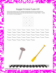 Boggle Printable Puzzle