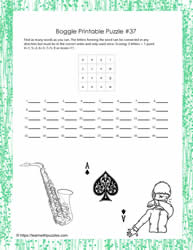 Game Boggle Printable