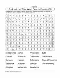 Books of the Bible Word Search