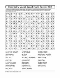 Chemistry Vocab Word Maze #02