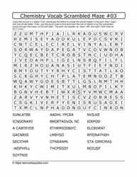 Chemistry Vocab Scrambled Word Maze #03
