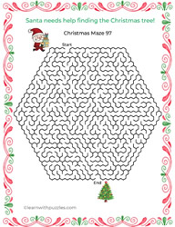 Christmas Mazes for Kids 97-100