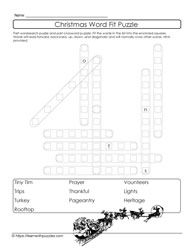 Christmas Word Fit Puzzle #08
