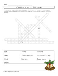 Christmas Word Fit Puzzle #09