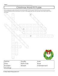 Christmas Word Fit Puzzle #23