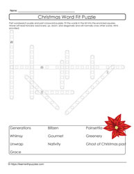 Christmas Word Fit Puzzle #33