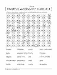 Christmas Word Search #14