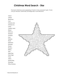 Christmas Wordsearch Star #03