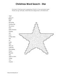 Christmas Wordsearch Star #05