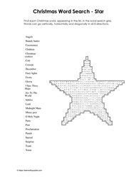 Christmas Wordsearch Star #06