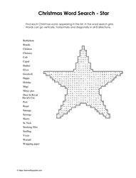 Christmas Wordsearch Star #07