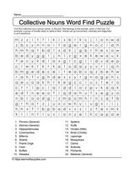 Collective Nouns Word Search 07