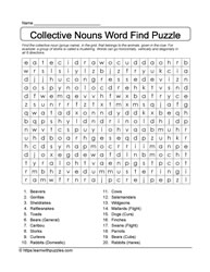 Collective Nouns Word Search 12