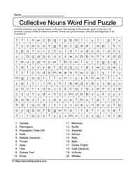Collective Nouns Word Search 16
