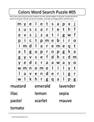 Color Words Word Search 5