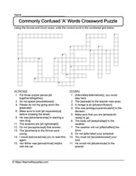 Commonly Confused Words Crossword 01