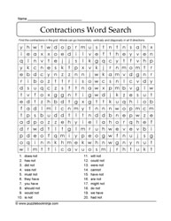 Contractions Words Search