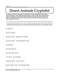 Jumbled Desert Animals 