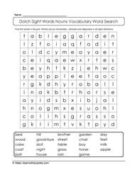 Sight Words Word Search #02
