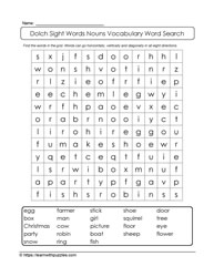Sight Words Word Search #04
